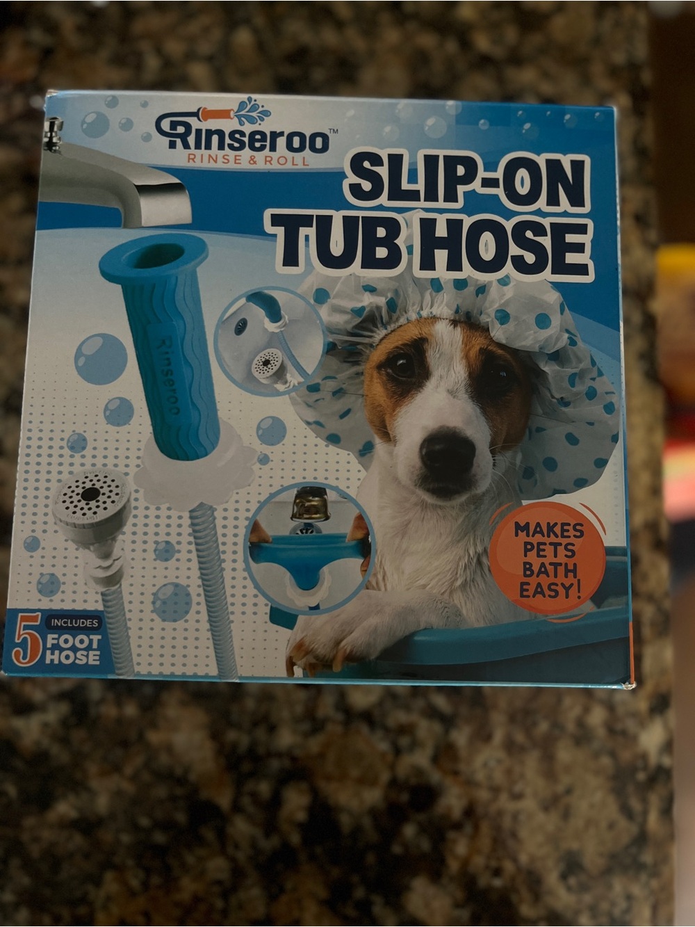 Slip-On Tub Hose in Blue for Pet Bathing